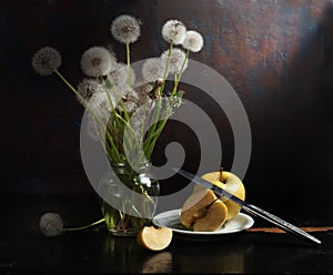 Stillife with dandelions