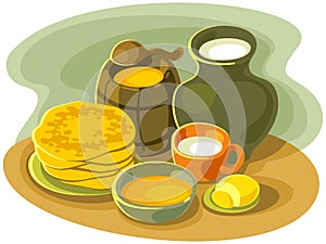 Stillife with pancakes