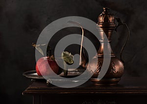 Stilllife with a copper jug kumgan