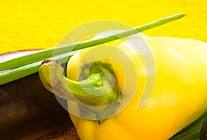 stilllife - different vegetables on yellow Board