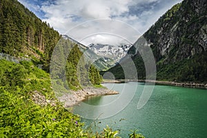 Stillup mountain Lake in Sommertime, Austria, Tyrol