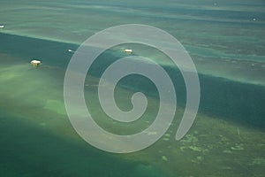 Stilt house in the ocean