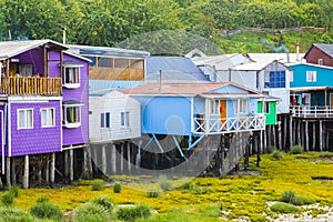 Stilt houses in Castro, Chiloe island (Chile)