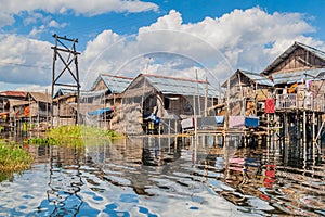 Stilt houses of Inn Paw Khone village at Inle lake, Myanm