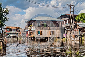 Stilt houses of Inn Paw Khone village at Inle lake, Myanm