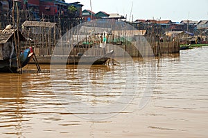 Stilt houses of Kompong Kleang floating village