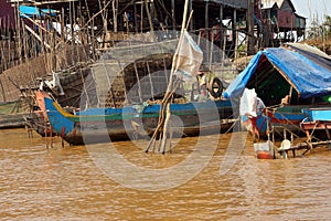 Stilt houses of Kompong Kleang floating village