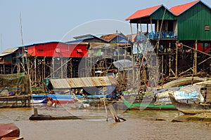 Stilt houses of Kompong Kleang floating village