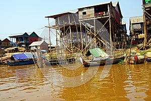 Stilt houses of Kompong Kleang floating village