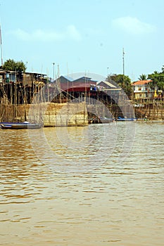 Stilt houses of Kompong Kleang floating village