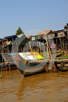 Stilt houses of Kompong Kleang floating village