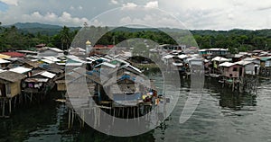 Stilt Houses over the sea in Zamboanga. Philippines.