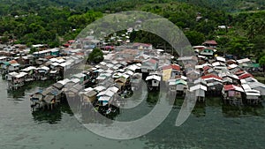 Stilt Houses over the sea in Zamboanga. Philippines.