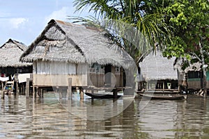 Varzea Stilt Houses in the Amazon photo