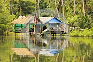 Stilt houses, Ream National Park, Cambodia photo