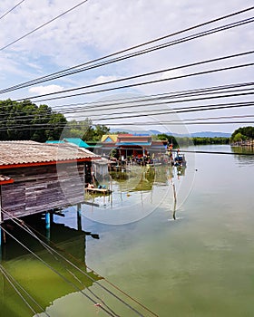 Stilt houses at riverside