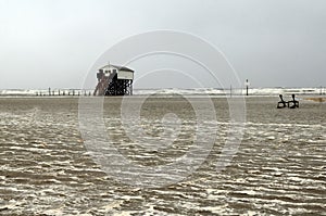 Stilt houses in Sankt Peter-Ording