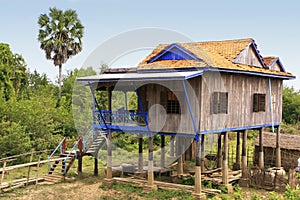 Stilt houses in a small village near Kratie, Cambodia