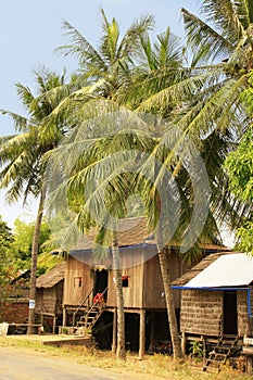 Stilt houses in a small village near Kratie, Cambodia