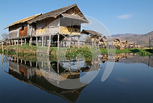 The stilts village of Maing Thauk on Lake Inle