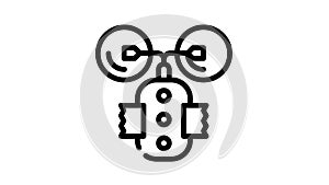 stimulant device line icon animation