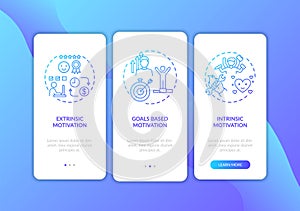 Stimulation types onboarding mobile app page screen with concepts
