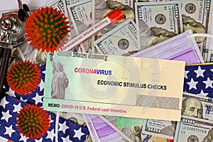 Stimulus refund check bill federal government protective mask coronavirus covid 19 infected