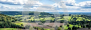 Stinchcombe Hill looking towards the Tyndale Monument and North Nibley, The Cotswolds, Gloucestershire, England, United Kingdom