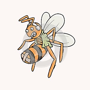 Stingless bee in action illustration
