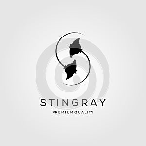 Stingray letter s initial logo design silhouette vector illustration