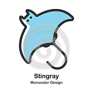 Stingray Monocolor Illustration