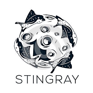 Stingray planet logo vector.