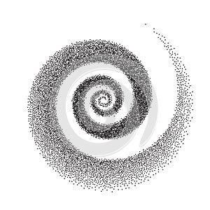 Stipple dots effect abstract spiral background.