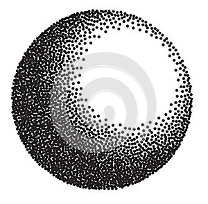 Stipple sphere isolated on white.