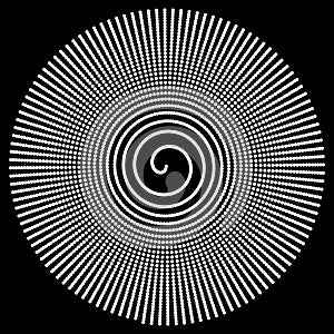 Stippled Spiral on Black