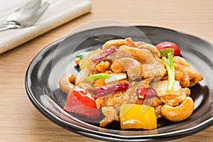Stir fired chicken with cashew nuts, Thai food style photo