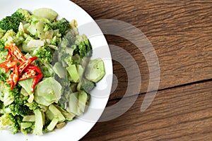 Stir fried broccoli (Pad Pak) vegetable Thai traditional food