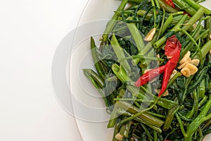 Stir-Fried Chinese Morning Glory or Water Spinach