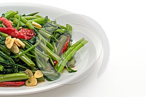 Stir-Fried Chinese Morning Glory or Water Spinach