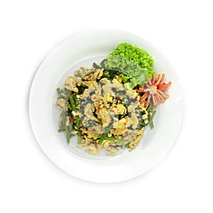 Stir Fried Chinese Swamp Morning Groly with Egg Thaicuisine Fusion Healthy Cleanfood and Dietfood