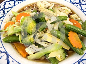 stir fried of fresh various color vegetable