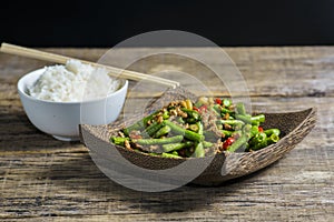 Stir fried long beans