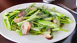 Stir-Fried Mushrooms With Vegetables For Vegetarian.