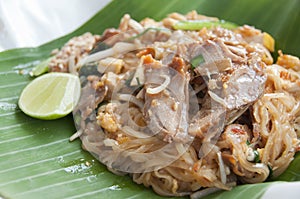 Stir-fried noodle Pad Thai.