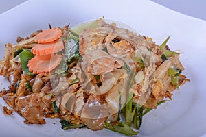 Stir-fried Noodles in Sweet Soy Sauce with Pork  Pad See-Ew