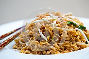 Stir fried oriental noodles with baby bok choi