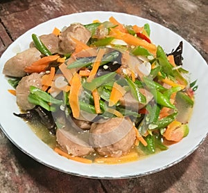 stir-fried peanuts on the table