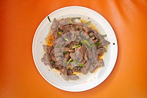 Stir fried pork liver