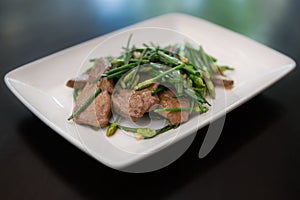 Stir-fried Pork liver with chines chive