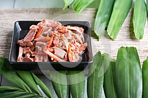 Stir fried pork with Pickled bean curd sauce and onion